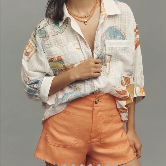 Pilcro batwing printed buttondown shirt - Picture 4 of 4